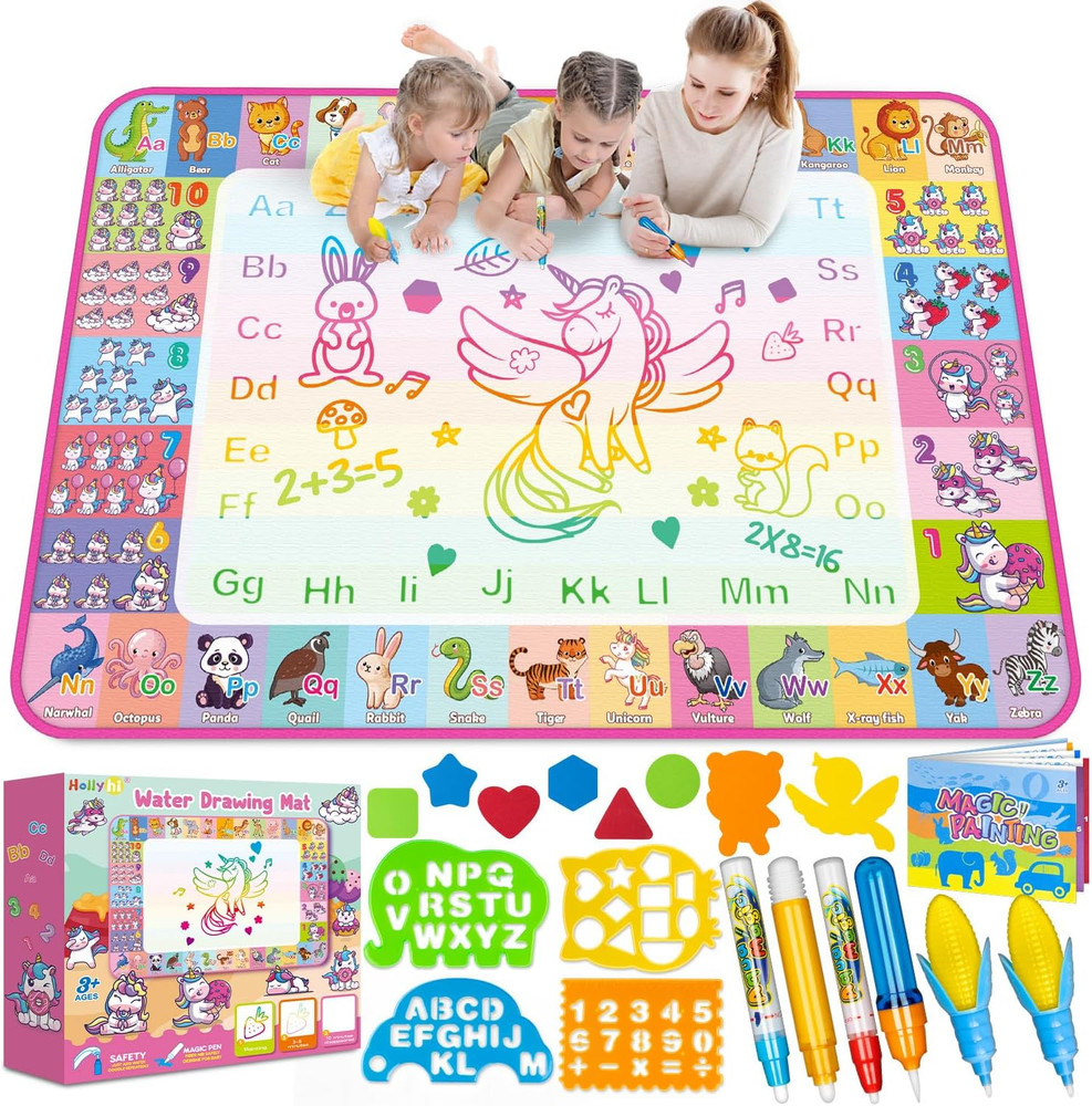 Aqua Water Doodle Mat Kid Drawing Mat Toddler Education Toy for Age 3 4 5 6 7 8