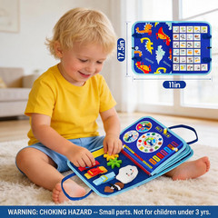 Montessori Busy Board for Toddlers – Sensory Busy Book with Buckles, Zippers, Le