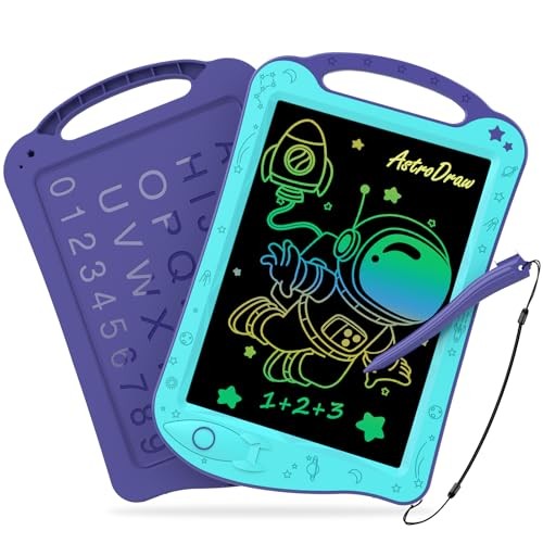 [ClimatePartner Certified] Astrodraw Drawing Pad, Colorful LCD Aqua/Purple