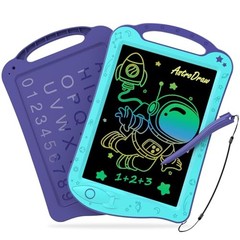 [ClimatePartner Certified] Astrodraw Drawing Pad, Colorful LCD Aqua/Purple