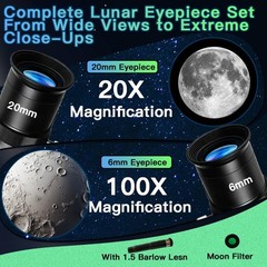 Telescope for 50mm 100x Magnification Beginner Silver Telescopio with Tripod,…