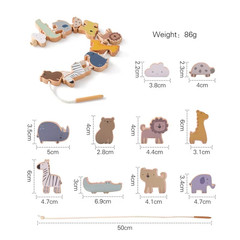 Baby Animal Threading Toys Wooden Stacking Toys Blocks Board Games Wooden