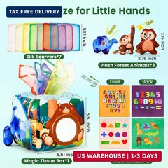 Baby Toys 6-12 Months – Baby Tissue Box Toy for 6 9 12 18 Months Old Montessori