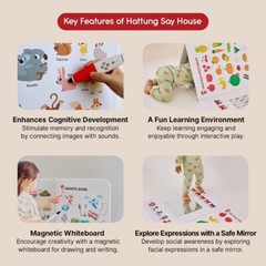 Hattung SayHouse Foldable Kids’ Magnetic Learning Board with Animal & Vehical