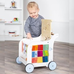 Small Foot Baby Elephant Push Walker Wooden Activity Cube Center Toddler Toy