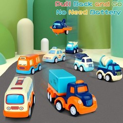 Colorful Cars Toy Set – 9 Vehicles with a Transport Truck for Toddlers Ages 2-5