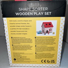 Petit Collage Shape Sorter Wooden Play Set House 9 Pcs 18M+ Toddler Pretend Play