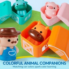 Interactive Counting & Sorting Train Set for Toddlers – 9 Farm Animals Included