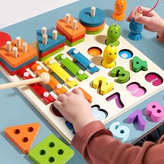 Montessori 4-in-1 Wooden Educational Toy Set For Toddlers