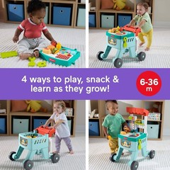 Fisher-Price Laugh & Learn 4-in-1 Snack Cart Baby Walker & Toddler Learning Toy