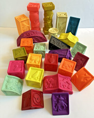 25pc ABC Educational Baby B. Stacking Building Squishy Soft Play Toy Blocks