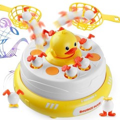 Interactive Duck Catch Game for Kids – Music Popping Duck, 2 Nets + 10 Balls – A