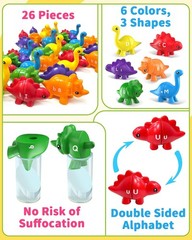 26PCS Dinosaur Alphabet Learning Toys for Toddlers Kids 3-5, Montessori Educatio
