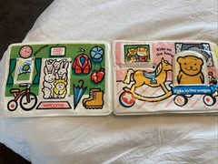 Vintage Johnson & Johnson Baby Bear Plays At Home Vinyl Book Bath 1982 Used