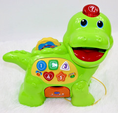 VTech Chomp & Count Dino Interactive Learning Toy Lights Sounds Works w/ Coin