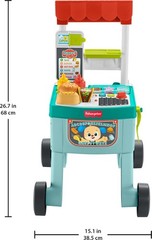 Fisher-Price Laugh & Learn 4-in-1 Snack Cart Baby Walker & Toddler Learning Toy