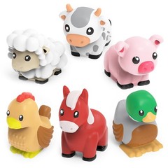 6 inches x 6 x 2 inches, White, Gray, Pink, Red, Yellow, Brown, Green