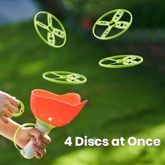 Flying Disc Launcher Toy (2 Packs), Manual Capture Catching Disk Game,