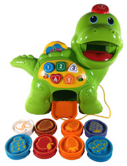 Chomp and Count Dino #80-157700 by Vtech with 8 Coins