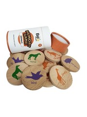 16Pcs Animals Memory Game Wooden Disc Matching Educational Toys Christmas Gift