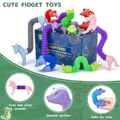 UrChoice 20Pcs Animal Pop Tubes Fidget Toys, Gift for Toddlers Kid Boy Grandk…