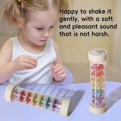 7 Inch Wooden Rain Stick Montessori Toys for Babies 6-12 Months, Baby Sensory…