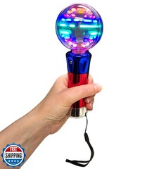 Zugar Land Light-Up Star Magic Spinning Ball Flashing Toy Wand (7.5″) 3 AAA B
