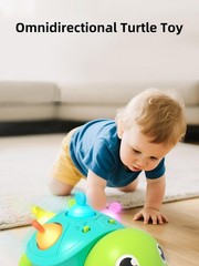 Baby Turtle Crawling Toy with Lights & Sounds – Chew‑safe Bath Soothing Fun