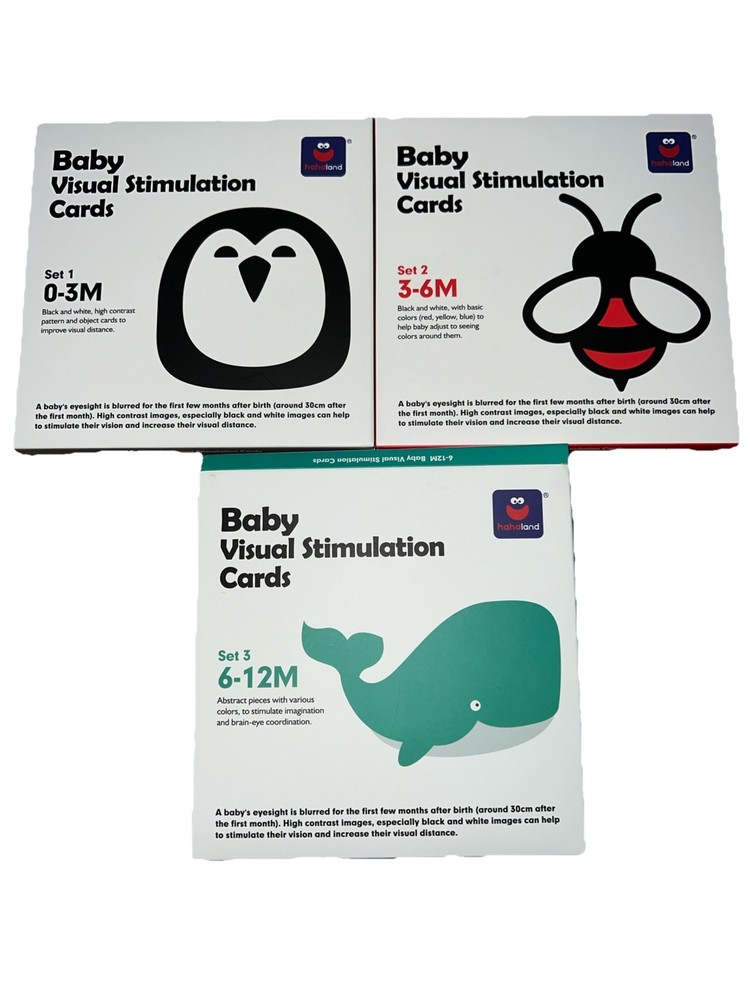 3 sets Visual Stimulation Cards 0-12 months Hand Eye Coordination