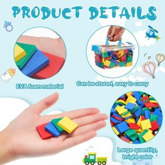 800 Pcs Foam Square Counters Color Tiles Square Color Sorting Tiles Math Coun…