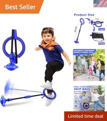 Skip Ball, Portable Foldable Colorful Flash Wheel Swing Ball, Kids Toys for G…