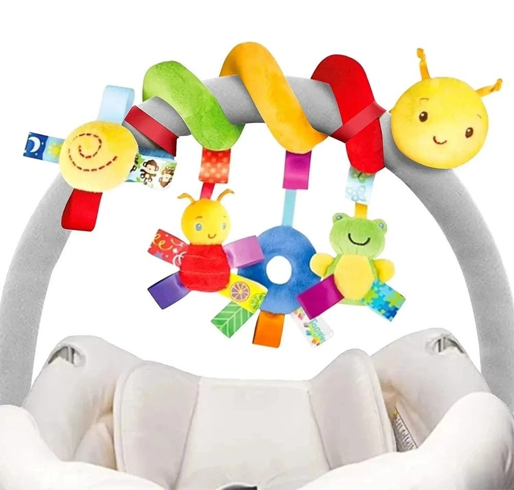 Baby Crib Hanging Rattles Spiral Stroller Toy Soft Car Seat Mobiles Newborn Gift