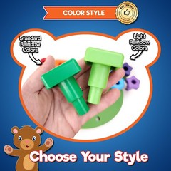 Jumbo Stacking Shapes Pegboard Set for with 18 Pegs, 2 Wooden Dice, Lacing St…