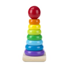 Rainbow Stacker Wooden Ring Educational Toy Kids Tower Stack Up Blocks Color