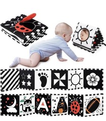 Black and White Baby Toy, Tummy Time High Contrast Newborn Toys 0-3 Months, Soft