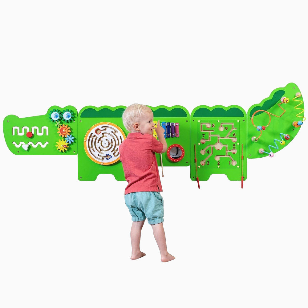 Crocodile Activity Wall Panels – Ages 18m+ – Montessori Sensory Toy – 8 Activ…