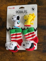 Peanuts Snoopy Baby Snoopy Woodstock Foot & Ankle Rattles NEW IN PACKAGE