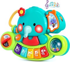 Cute Elephant Light-Up Piano Toy for Infants 6-12 – Musical Learning Fun