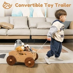 Wooden Baby Walker, Adjustable Speed Baby Push Walker, Montessori Push Toys f…
