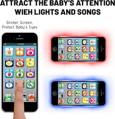 Toy Learning Play Cell Phone with 8 Functions and Dazzling Lights for Toddler Ba