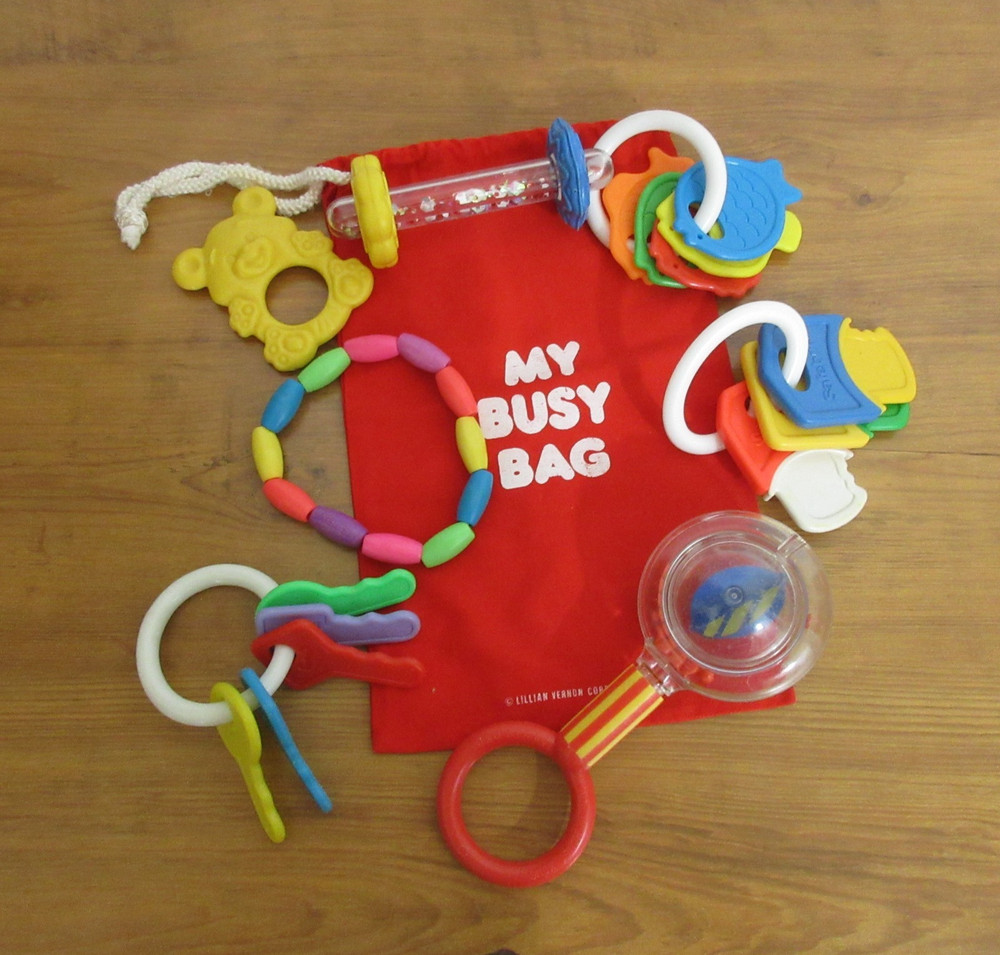 Infant Baby Toy Lot 8 Piece Sensory Learning Key Rings Rattles Colorful Teething