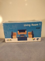 7 PIECES Educational Wooden LIVING ROOM 1 #02209 Furniture Dr. Ed & Toys 3+ age