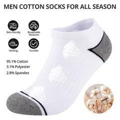 COOVAN Mens Cotton Ankle Socks 8 Pack Athletic Low Cut Socks for Men Sport Ru…