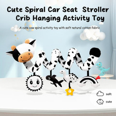 Spiral Car Seat Baby Toys 0-6 Months, Infant Carseat High Contrast Sensory Toys