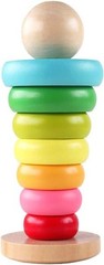 “Stacking Rings Toy Wooden Rainbow Stacker Toddler Learning Toys for 18 Months..