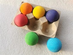 Wooden Rainbow Arch Stacking Blocks Montessori Sorting Peg Dolls Kids Toy