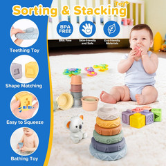 6-In-1 Baby Toys 6 to 12 Months, Montessori Toys for Babies 6-12-18 Months, Infa