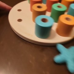 LOVEVERY Wooden Stacking Pegboard Toy Chunky Puzzle Felt Stars Lot