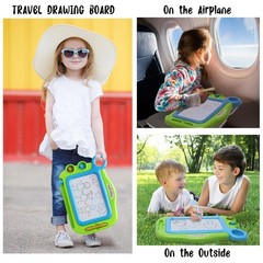 Magnetic Drawing Board Toddler w/Pen 2 Stamps Erasable Doodle Sketch Pad Age 3-5