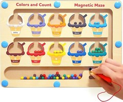 Magnetic Color and Number Maze – Montessori Toys,Learning Educational Fine Motor